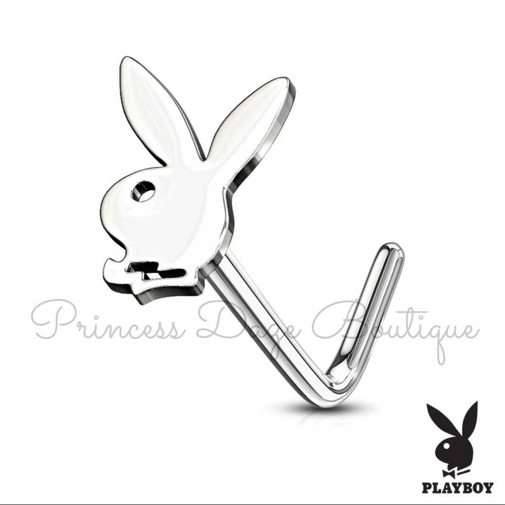 Silver Playboy Nose Ring